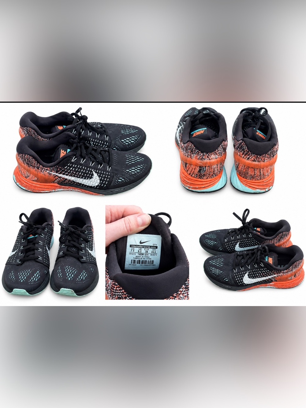 Nike Black & Orange Men's Athletic Running Shoe with Reflective Swoosh
